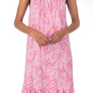 Lauren Ralph Lauren Women's Short Tunnel Neck Strap Nightgown Pink Paisley Large